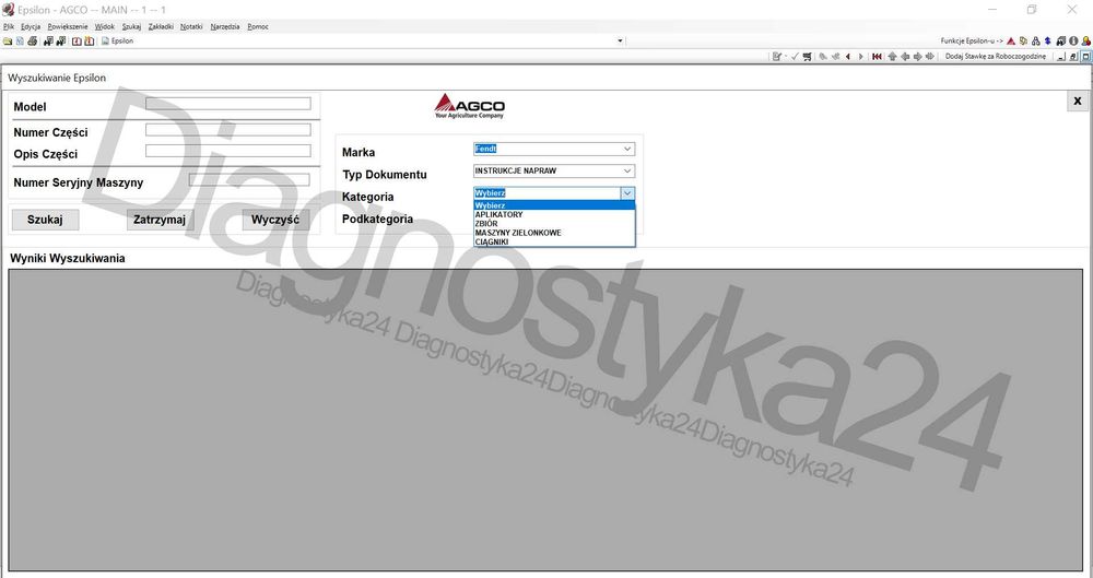 AGCO Epsilon KATALOG CZĘŚCI Massey Ferguson Fendt Schematy Instrukcje