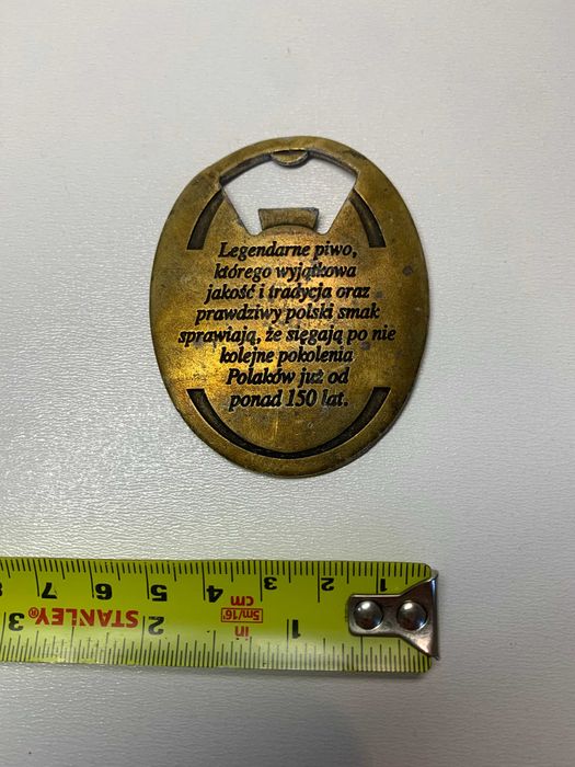 Otwieracz do piwa Okocim mosiężny