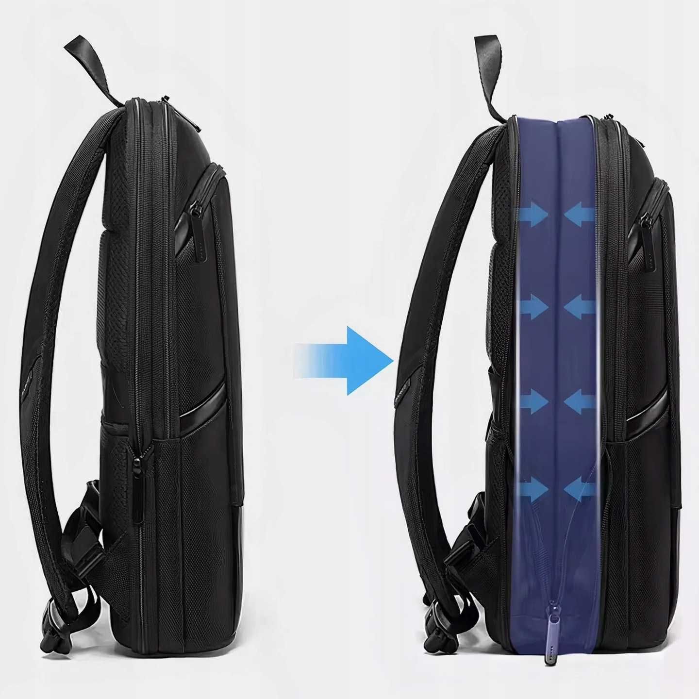 Nowy Bange plecak miejski Podróżny do samolotu z USB pojemny czarny