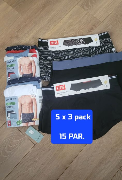 Bokserki męskie Livergy i Cleve rozmiar L - 15 par - 95% Bawełna