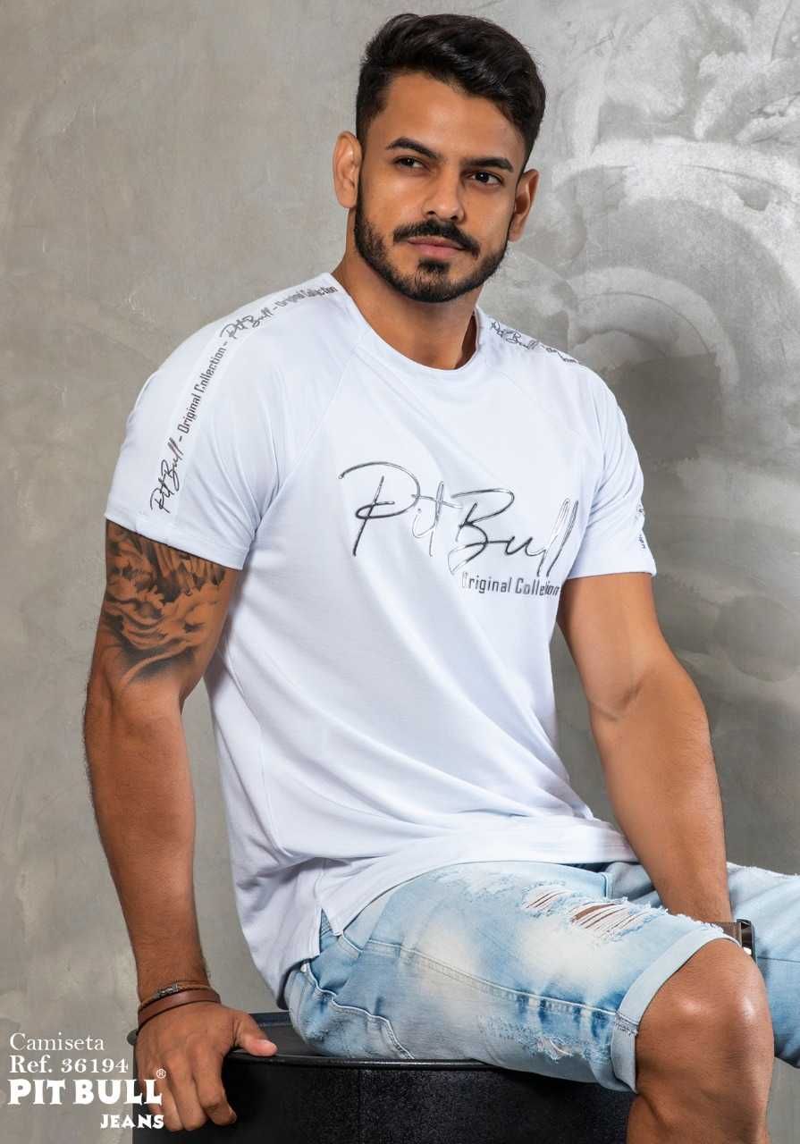 T-shirt de homem pitbull jeans  L.