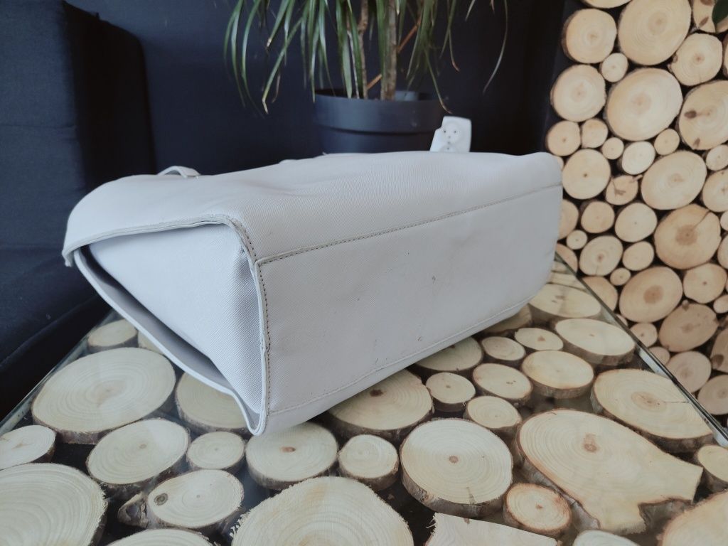 Reserved szara torebka shopper duża A4 elegancka pojemna pasek eko skó