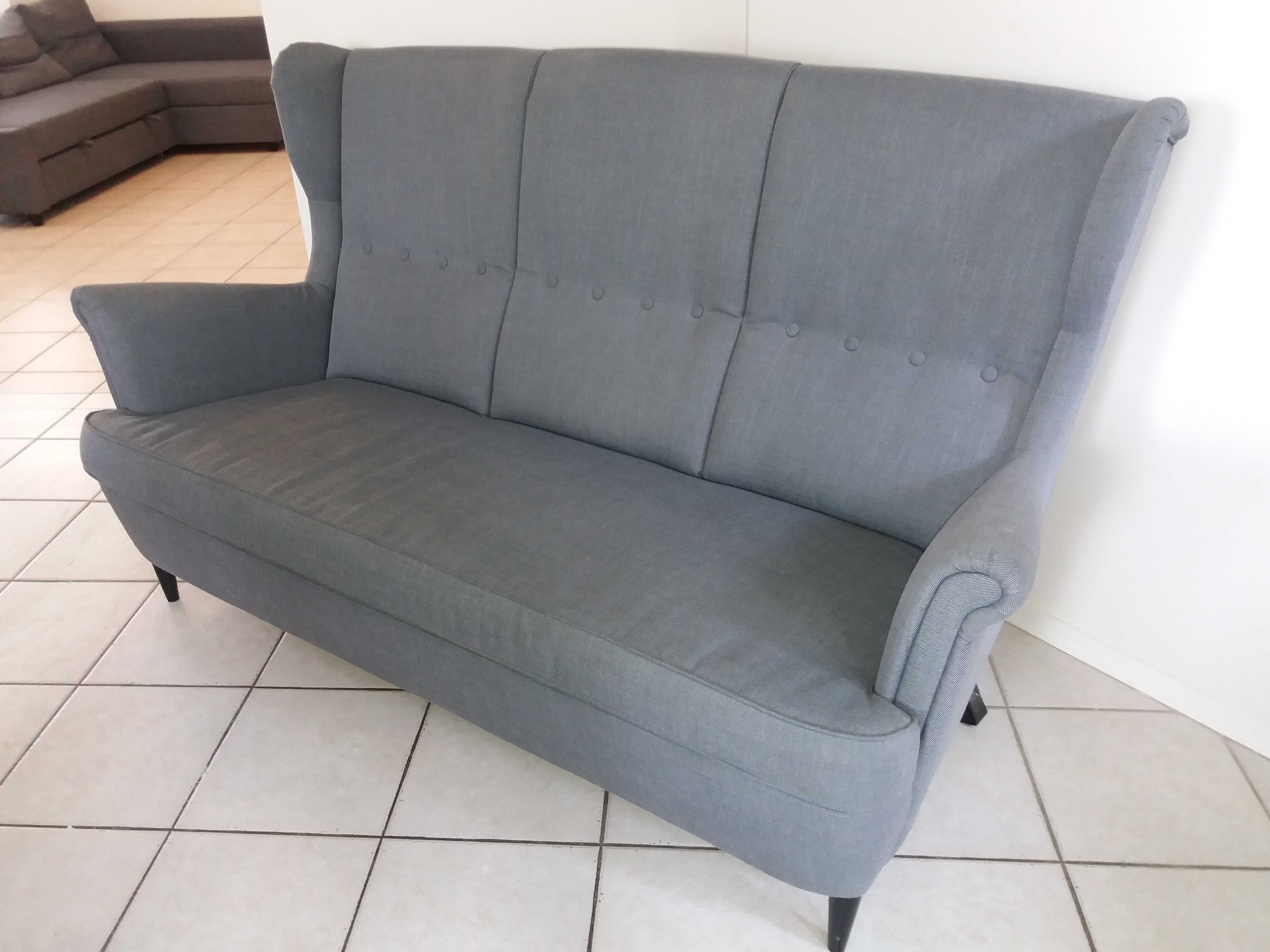 Sofa IKEA Strandmon 3-osob ,tapicerka szara Nordvalla - dowóz gratis