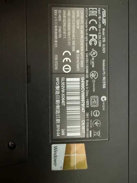 Laptop gamingowy Asus RogGL552VW DDR4 8gb Ram 1tb Windows 11