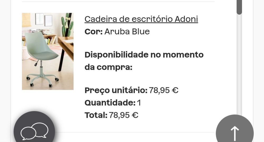 Cadeira escritório giratória com rodas