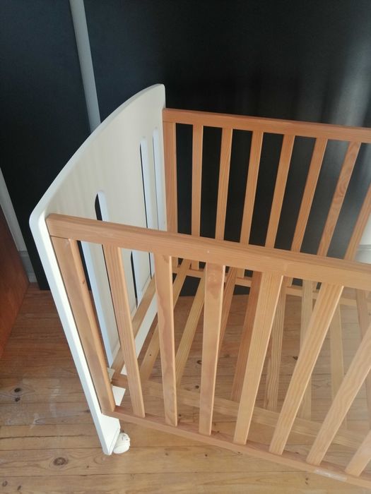 Berço Trama (Marca Top) - Design Branco e Madeira C/ Estrelas 120x60