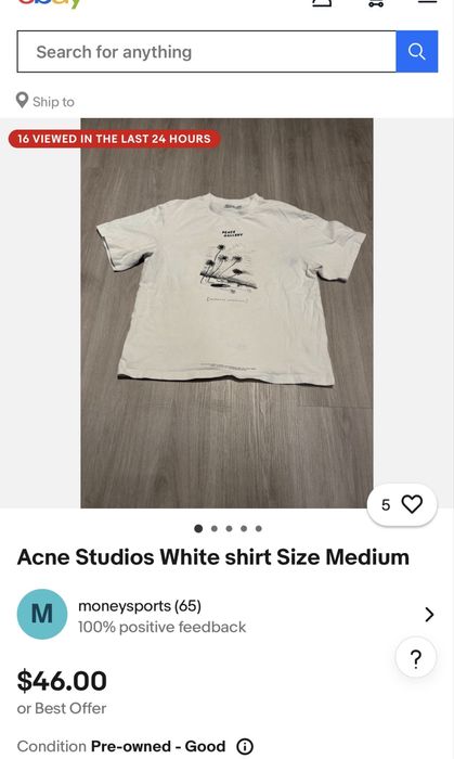 Футболка Acne Studios Оригінал акне студіос студиос opium