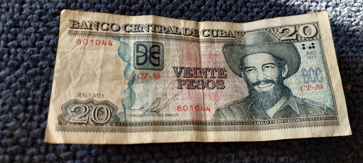 Moneta Peso Kuba banknot 20 peso, 1 peso moneta