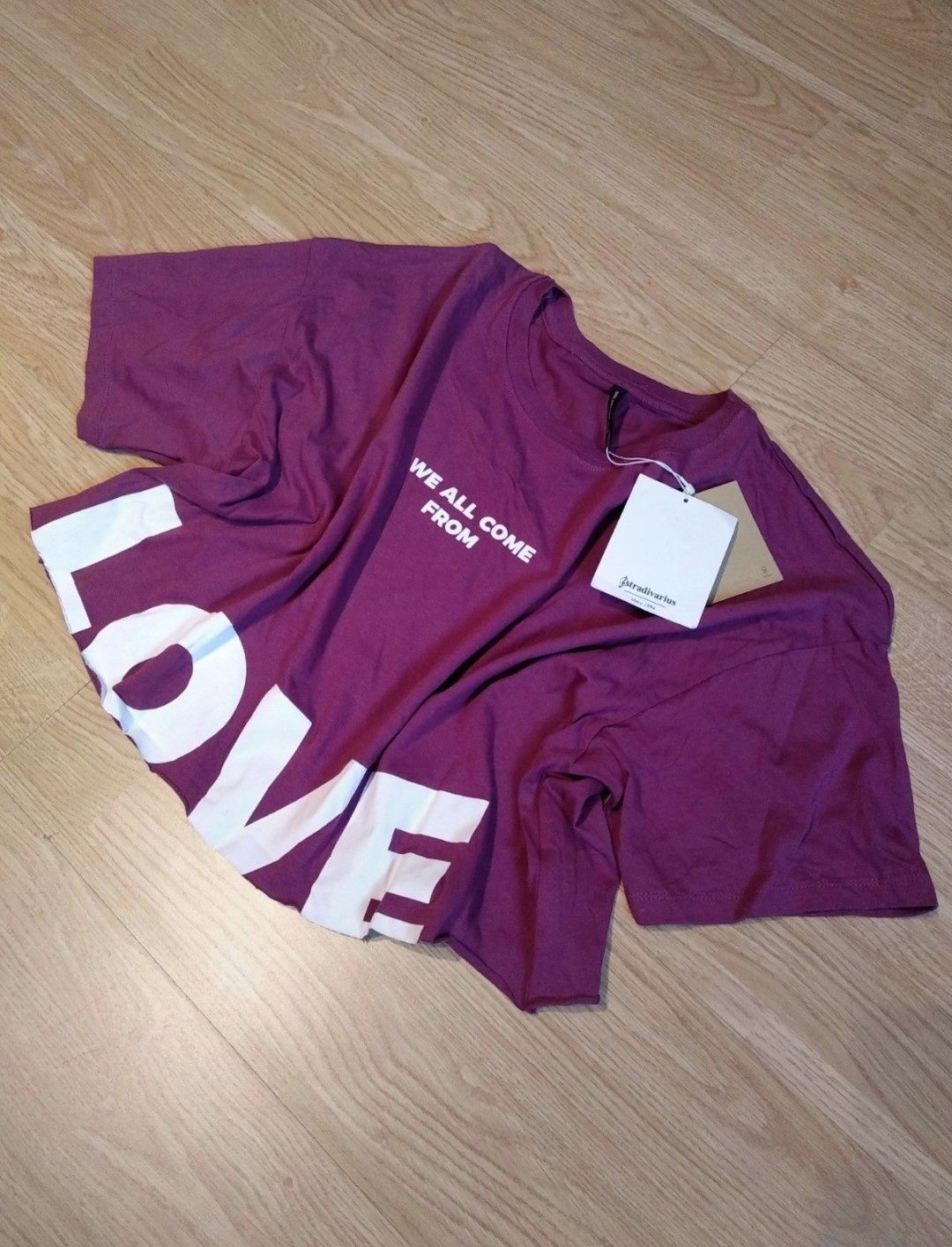 Nowy krótki t-shirt crop top Stradivarius r. L