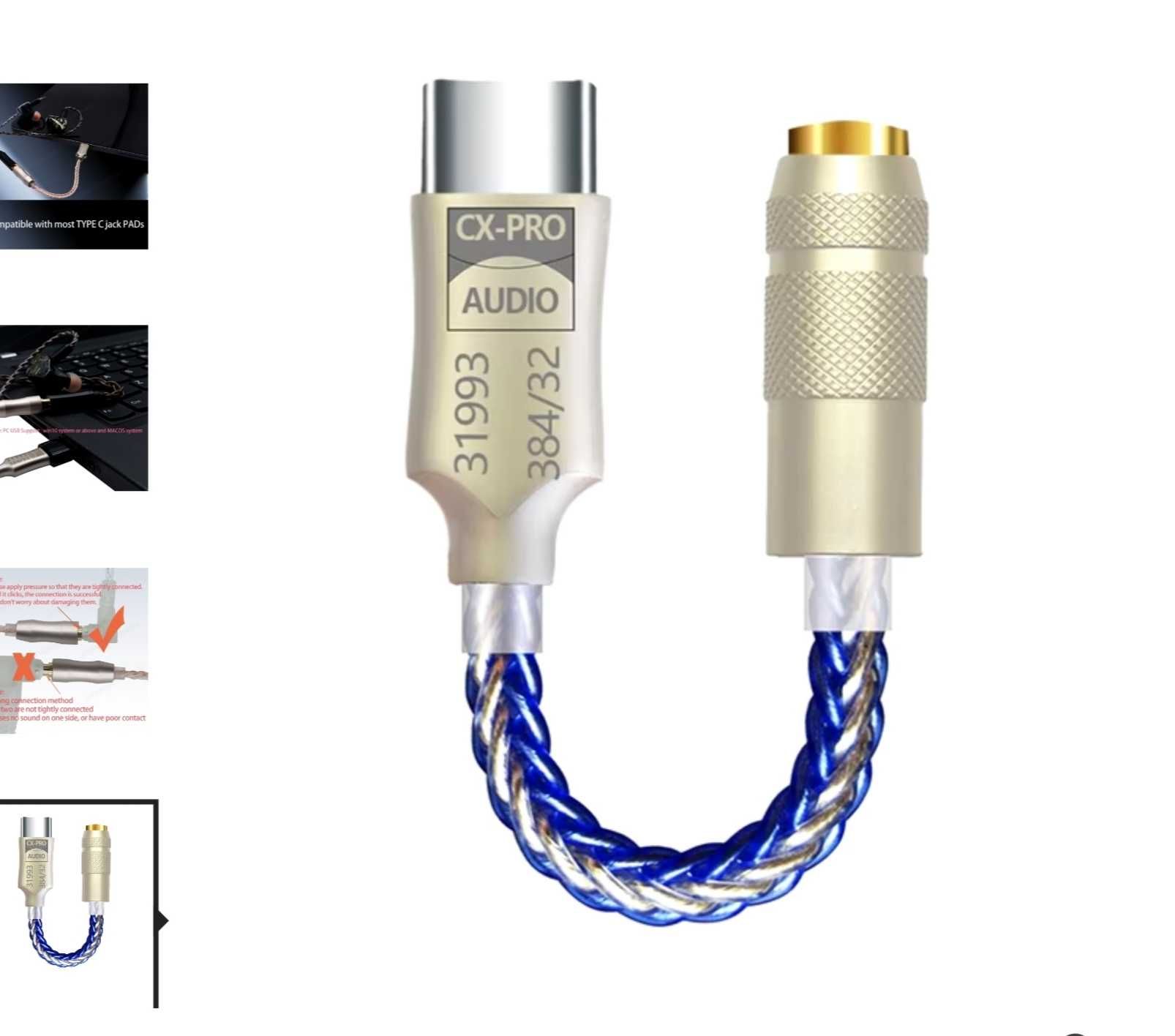 HiFi USB Type C на 3,5 мм, якісний Підсилювач, справжнє СРІБЛО