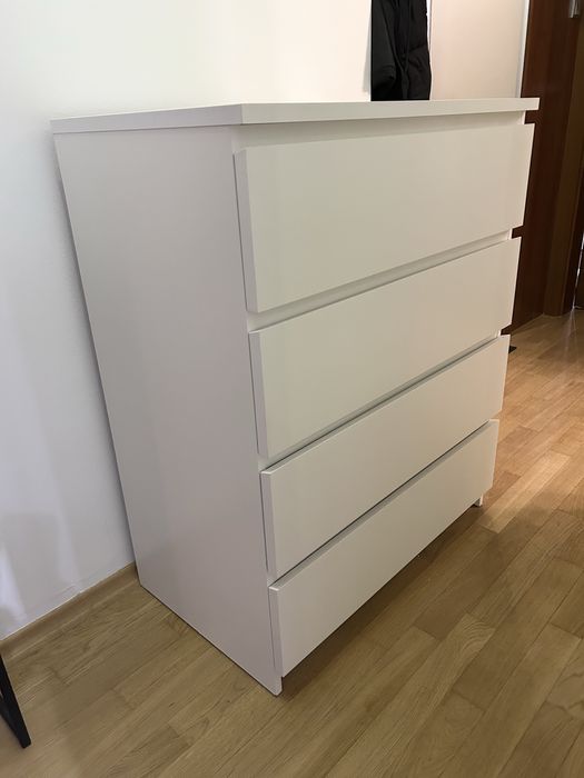 Komoda IKEA MALM 4 szuflady 80x48x100 plus 2 stoliki - KVISTBRO, LACK