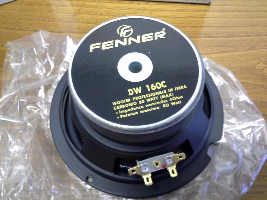 2 COLUNAS FENNER DW 160C woofer profissional em fibra de carbono 80W.