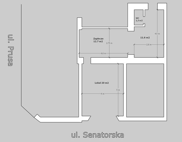 Lokal usługowy, ul. Senatorska, 50 m2