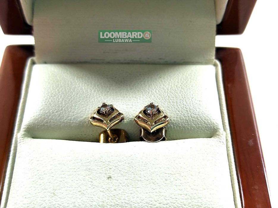 Śliczne ZŁOTE KOLCZYKI KOLCZYKI PR.585 Lombard Lubawa Loombard