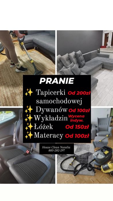 Pranie tapicerki samochodowej/dywanów/mebli