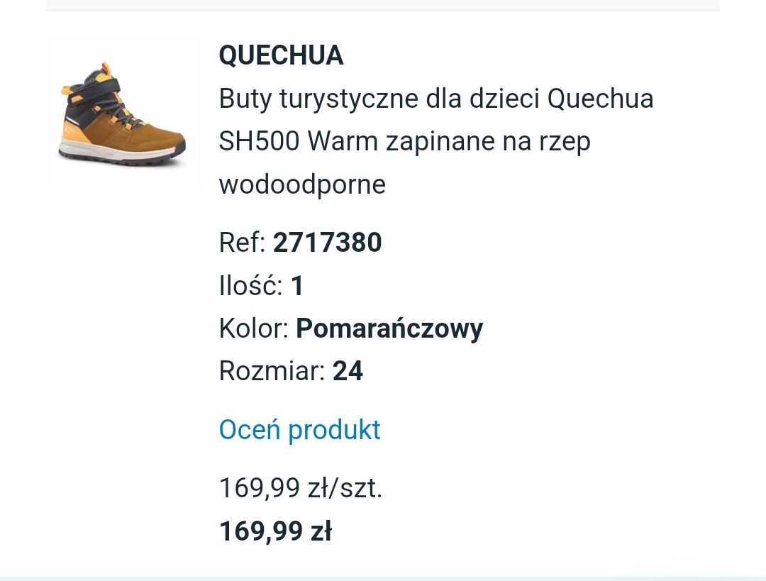 Quechua buty zimowe 24 śniegowce decathlon