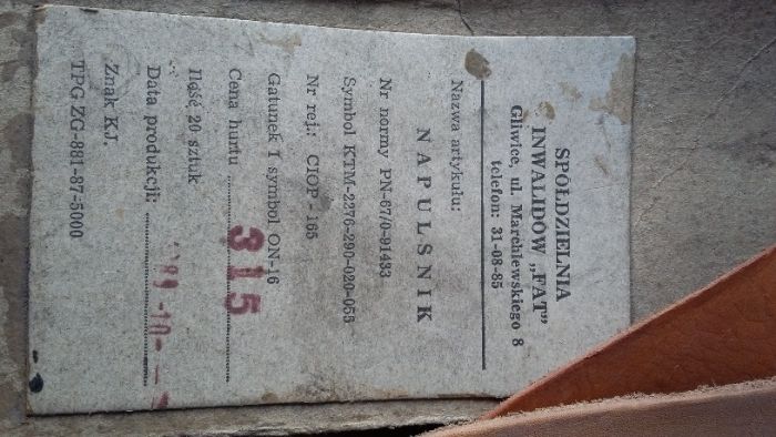 napulśnik skórzany pasek PRL lata 70.