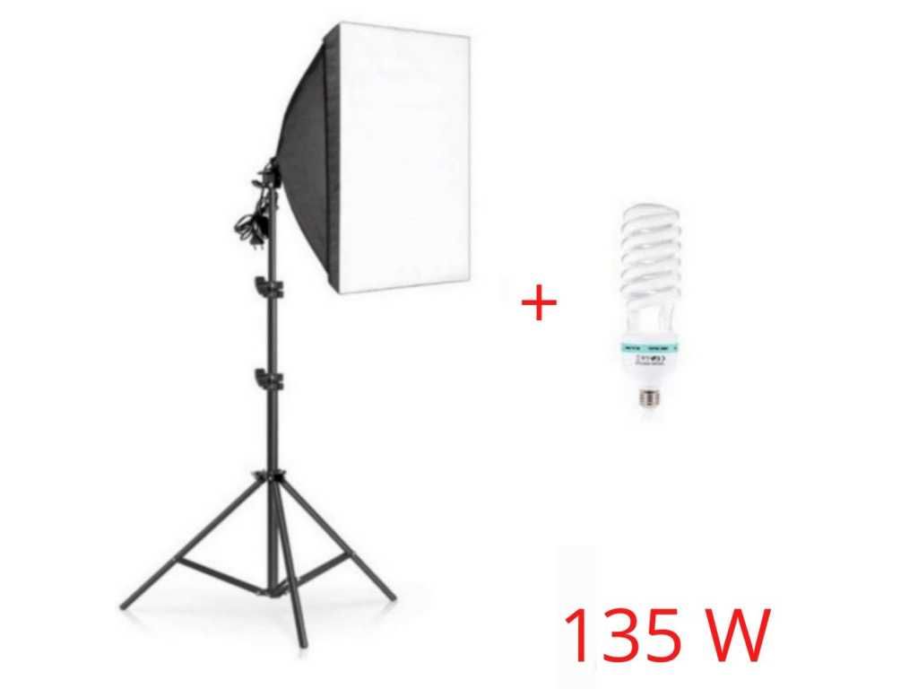 Softbox iluminação contínua 135w kit duplo estúdio fotográfico luz