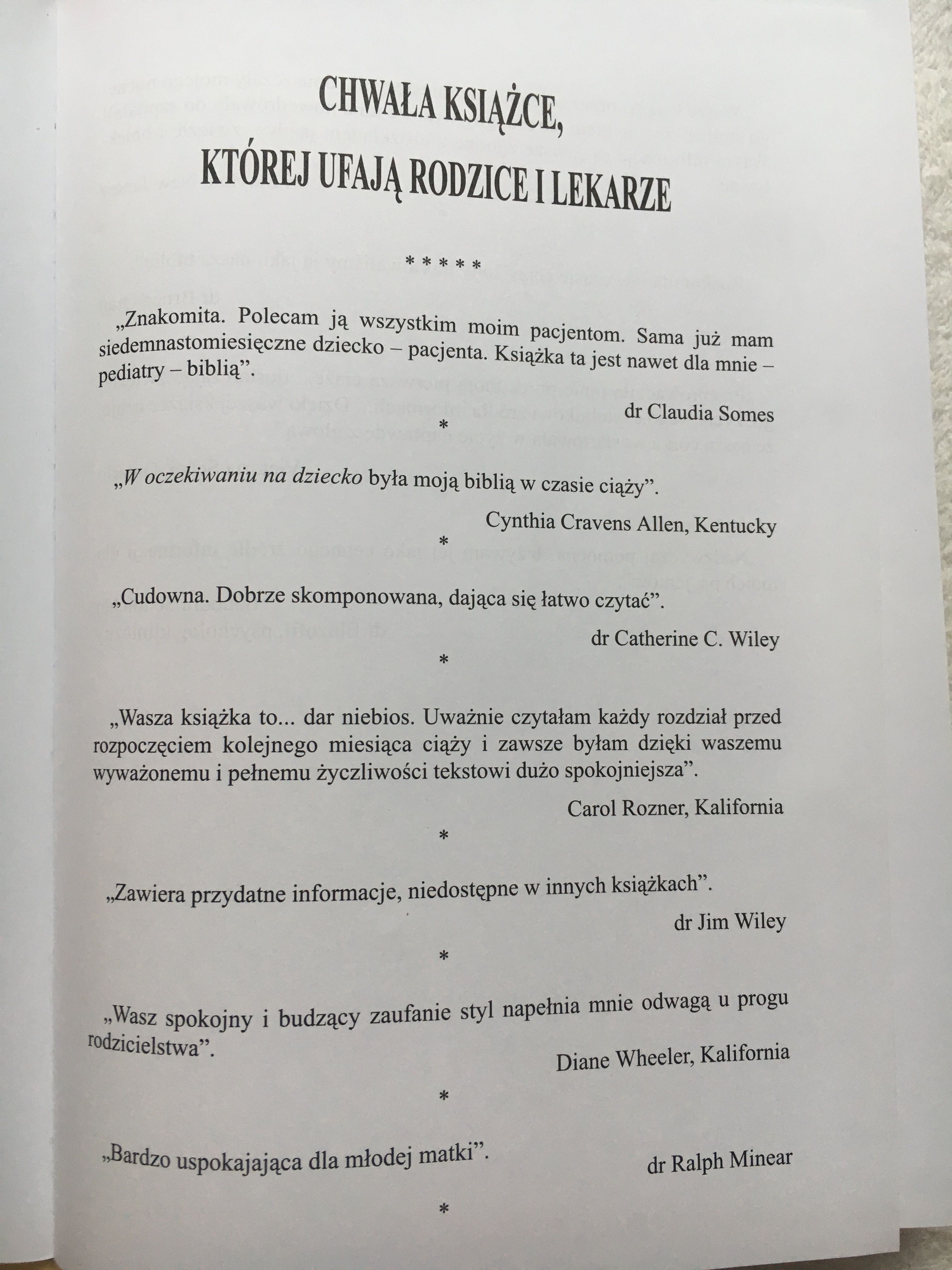 Książka „ W oczekiwaniu na dziecko” -poradnik dla p. matek i ojców