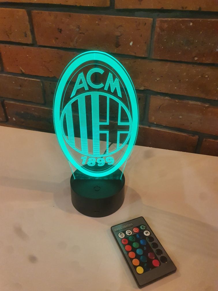 Lampa 3D z efektem wizyjnym Led lampka nocna AC Milan Football