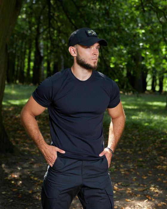 Тактична чоловіча літня бейсболка Кепка з липучкою Чорна для Поліції