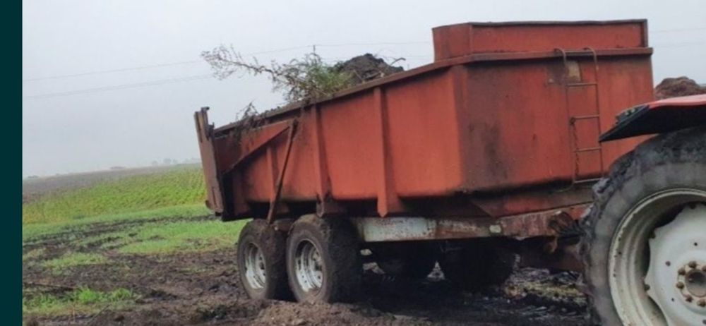 Przyczepa tandem mulda 10 12 ton 15 demarest skrętna os resor rolnicza