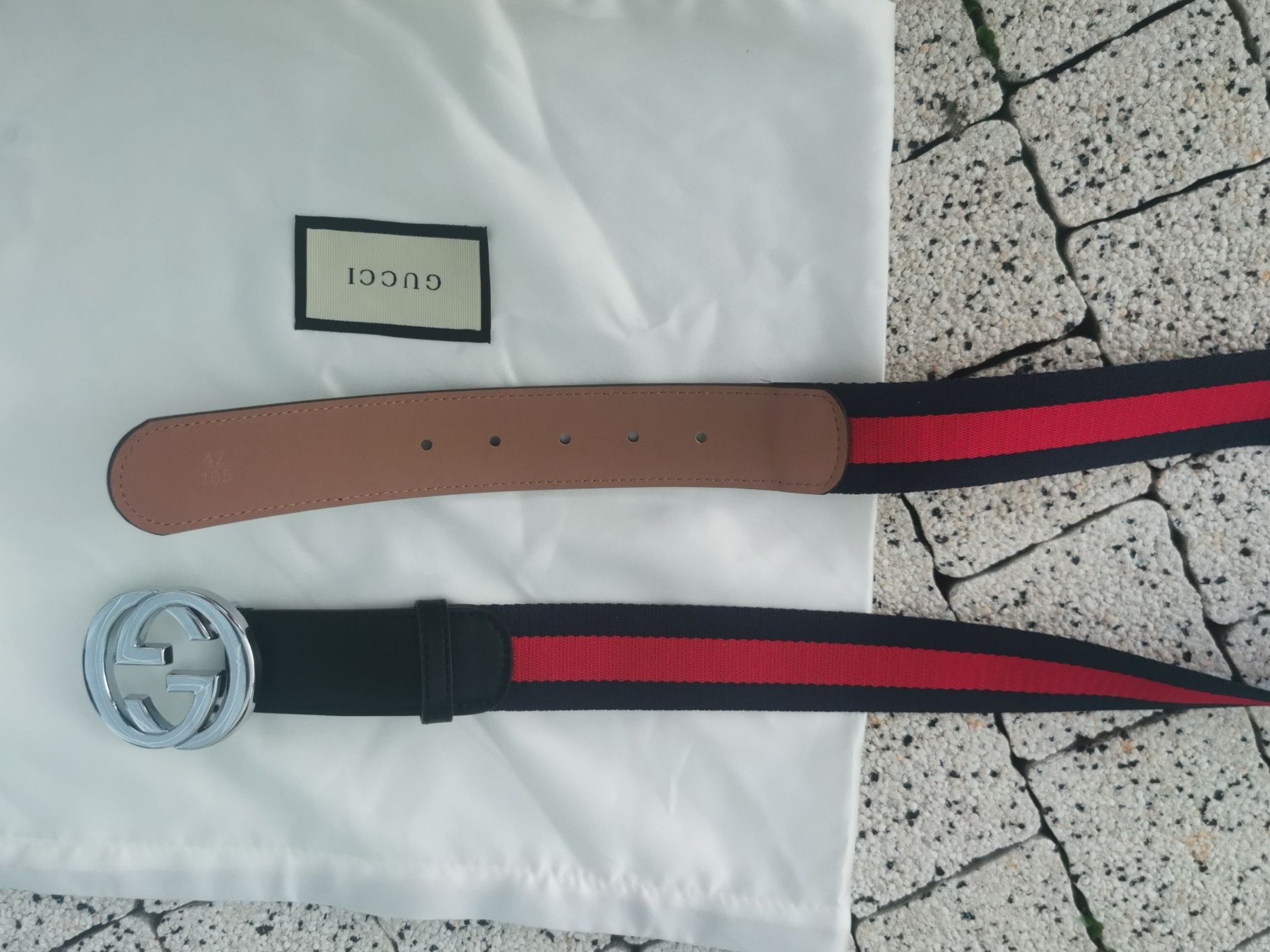 Pasek Gucci GG Web blue red