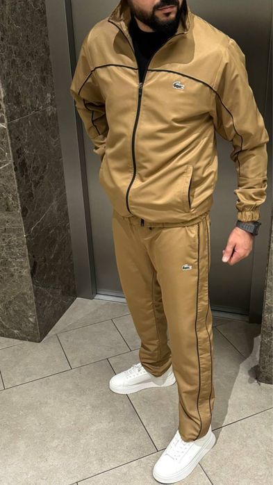 LACOSTE мужской спортивный костюм синий зип худи штаны кофта