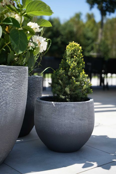 Zestaw 3 donic betonowych duże donice ogrodowe z betonu na kwiaty