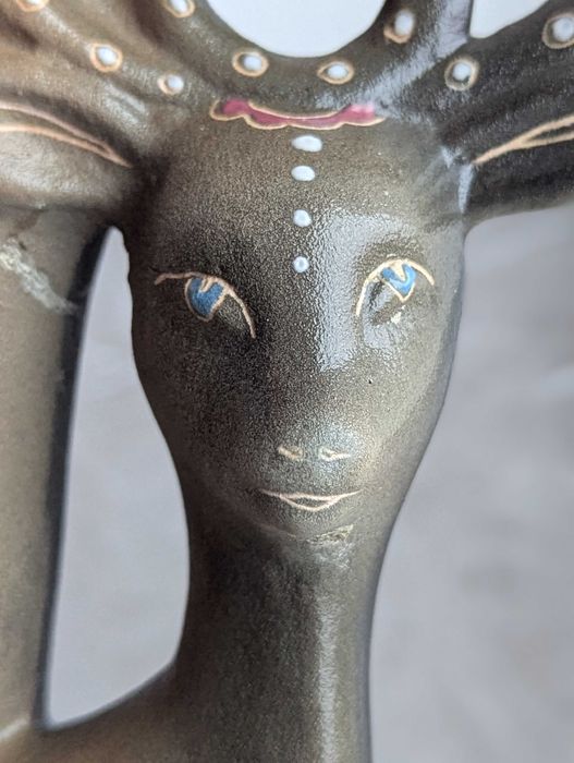 Свічник, статуетка, фігурка олень. Майоліка. Подсвечник