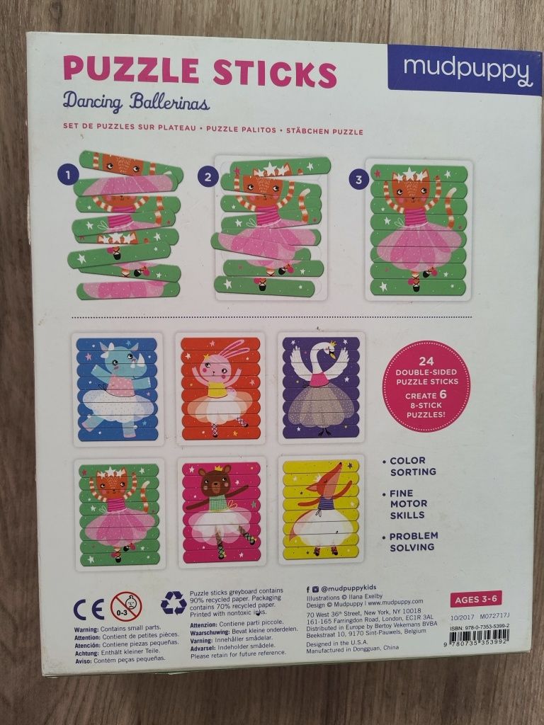 Puzzle MUDPUPPY pałeczki 24 elementy tańczące baleriny