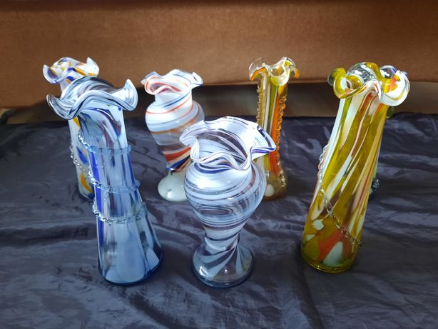 Советские вазы из цветного стекла