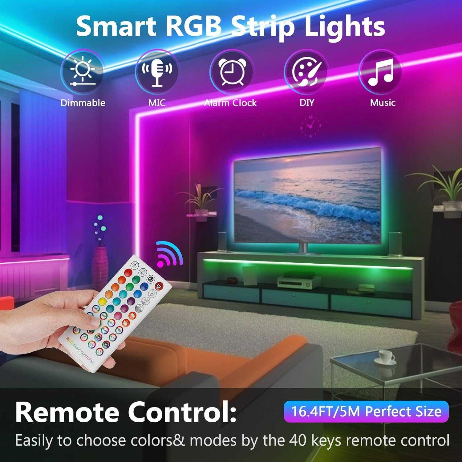 TVLIVE taśma LED RGB 5 m + pilot + aplikacja