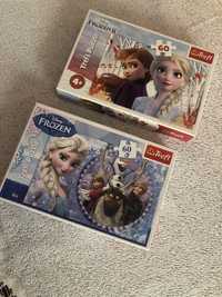 Puzzle frozen i frozen II 4+ 60 elementów Kraina Lodu