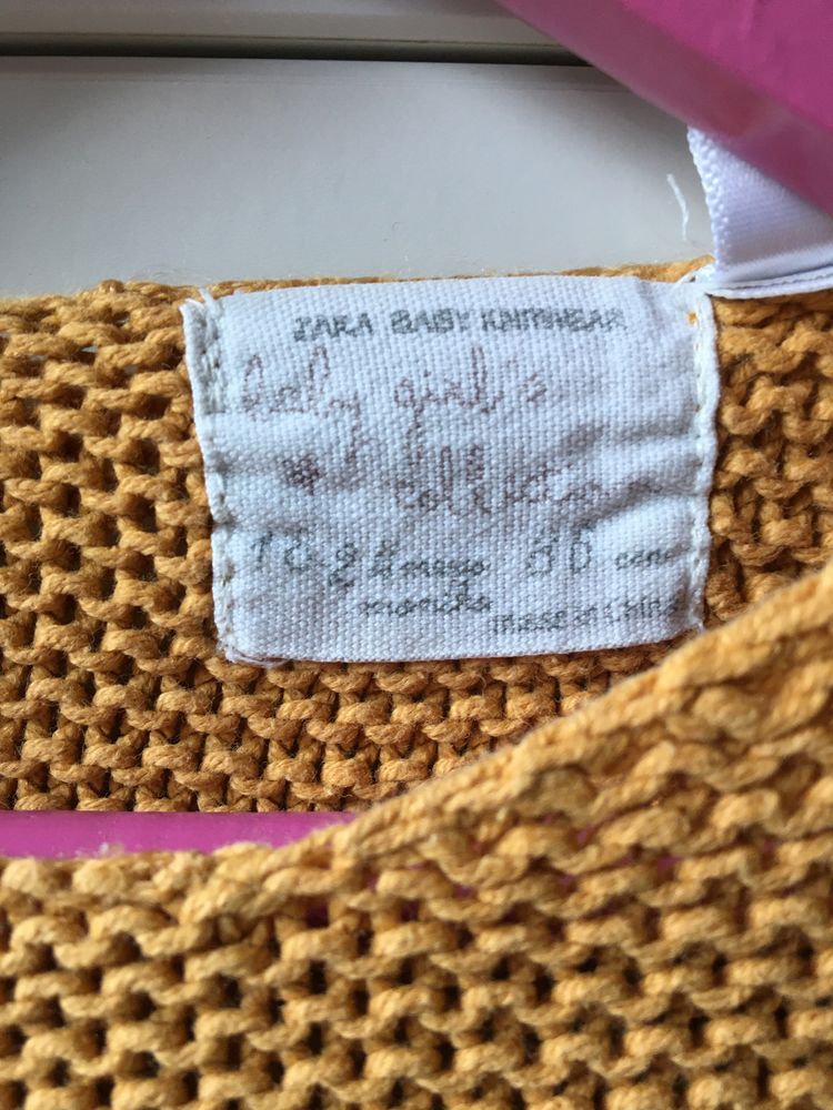 Zara Baby sweterek 18-24 m musztardowy 86 cm