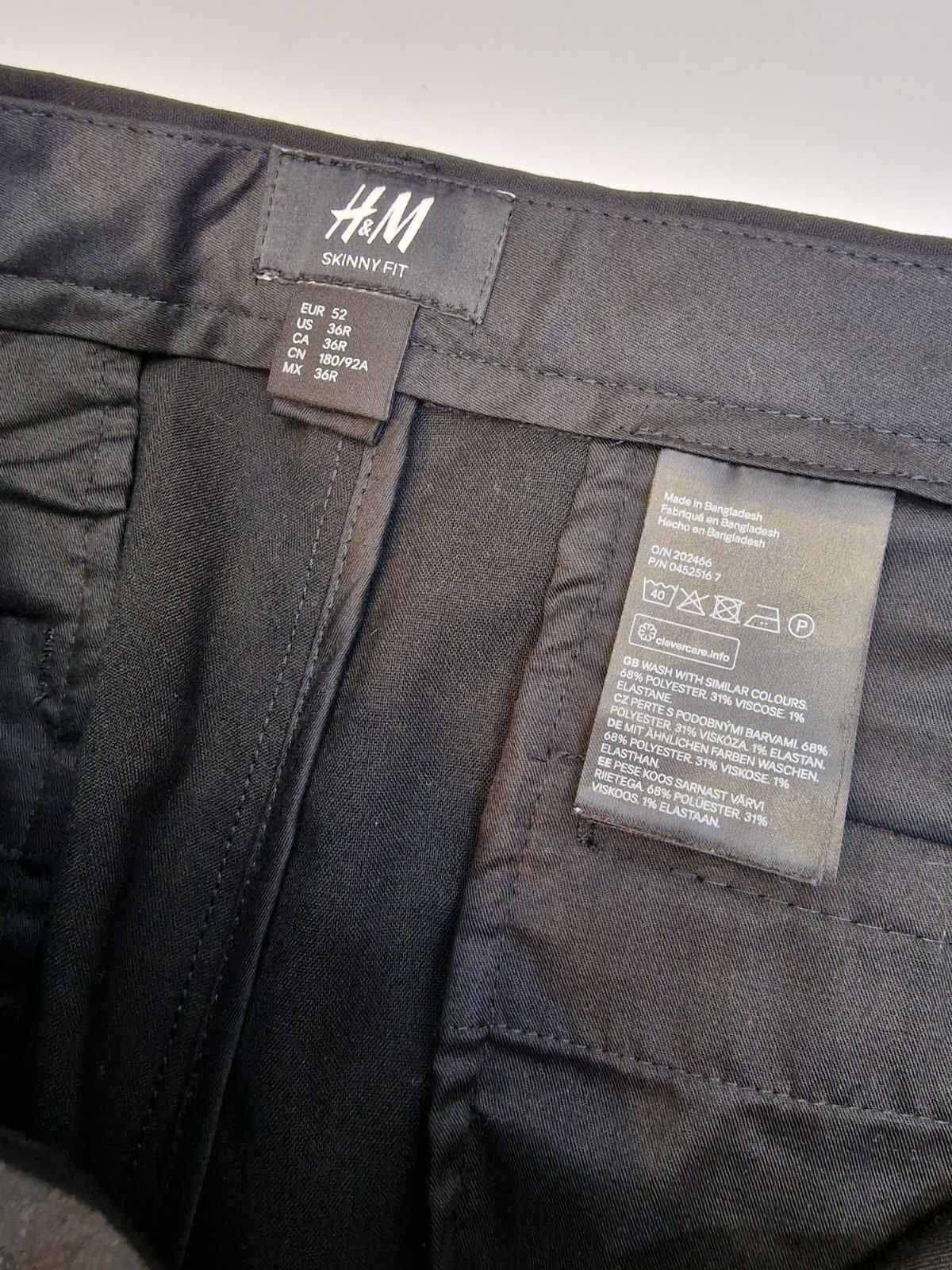 классические черные мужские брюки зауженные H&M skinny fit
