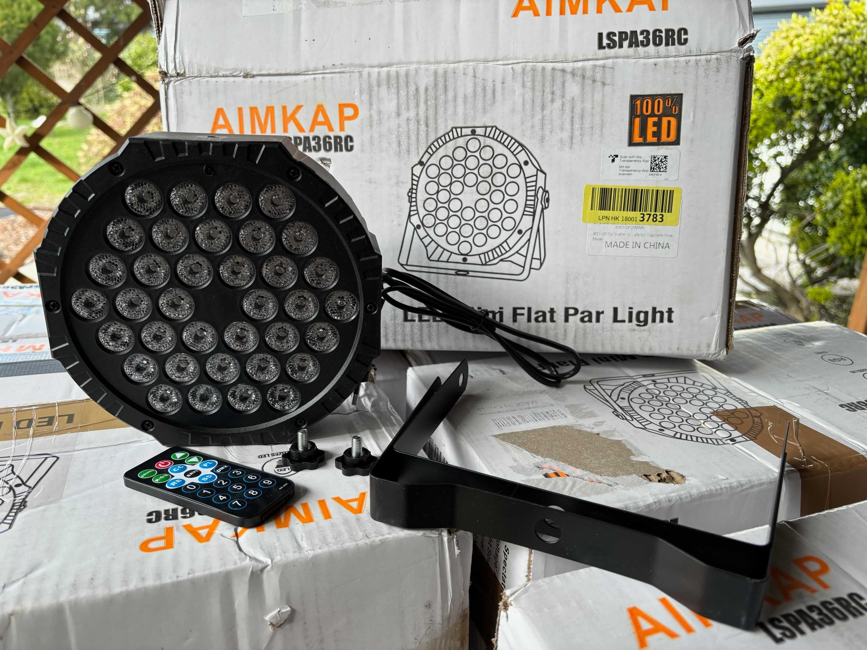 LED Par 36x1W RGB + Pilot dmx  DMX Sound Auto AIMKAP LSPA36RC DJ