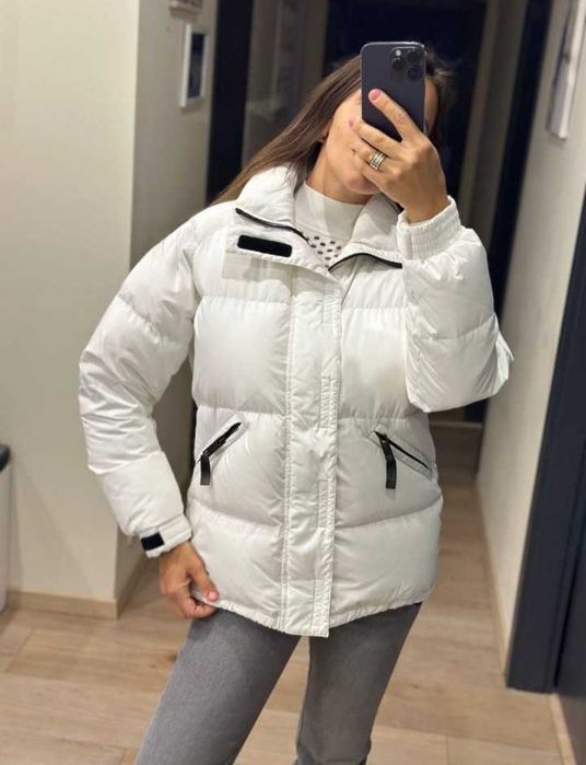 пуховик пуффер білий зимовий Sandro