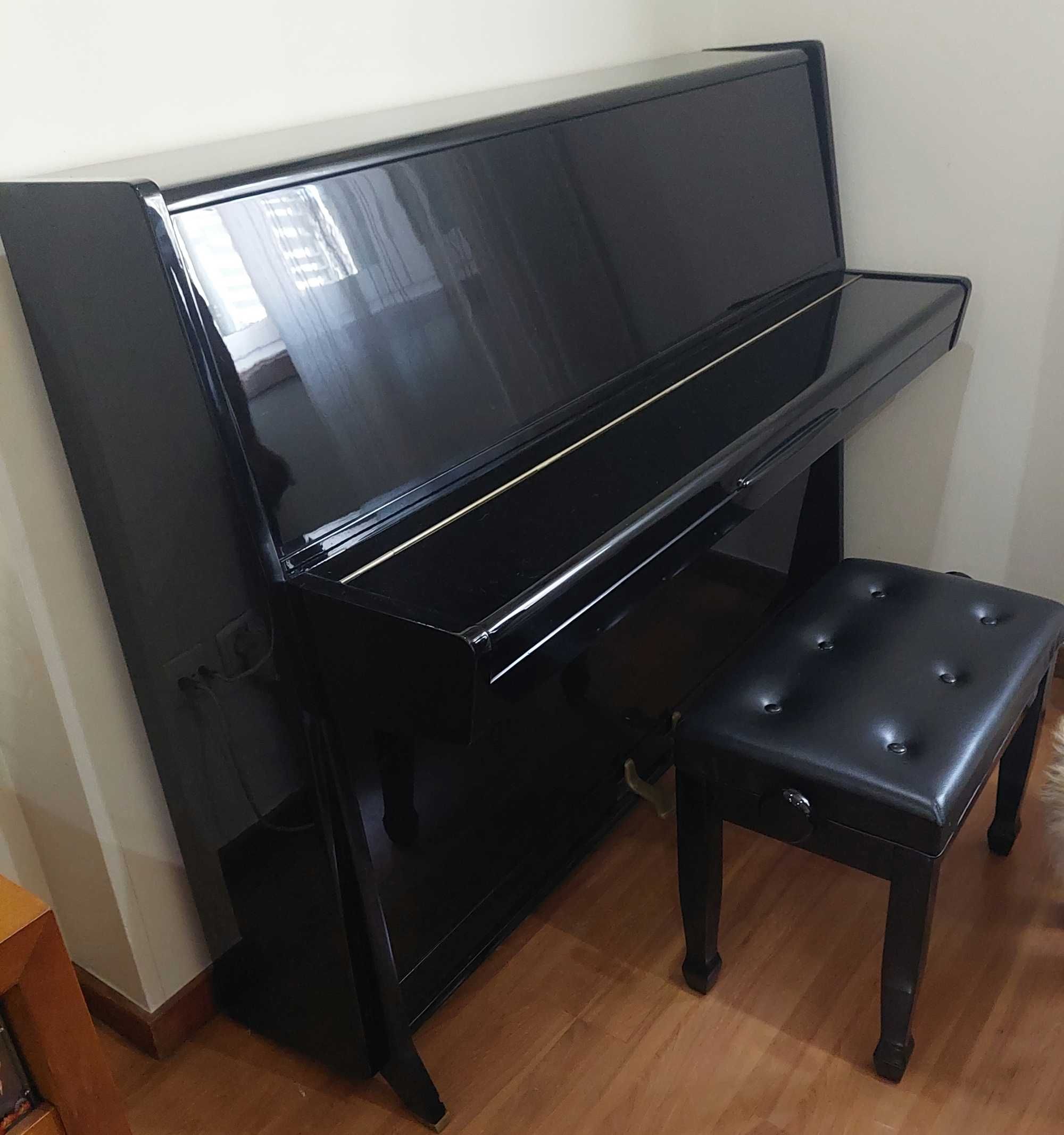 Piano Petrof em preto brilhante