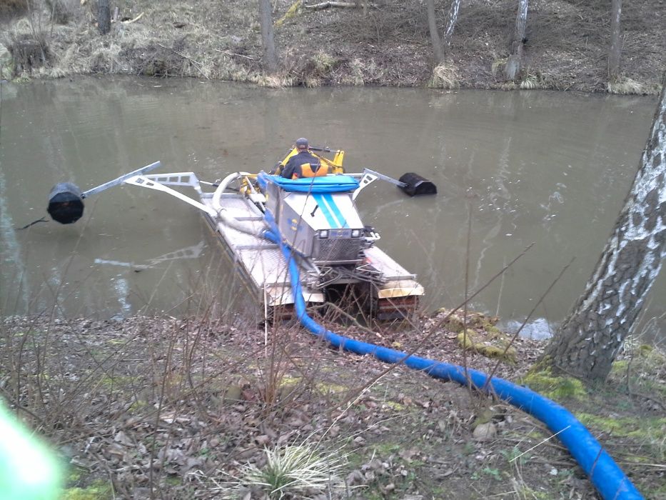 odmulanie stawów refulerem, osadników, lagun, pogłębiarka,