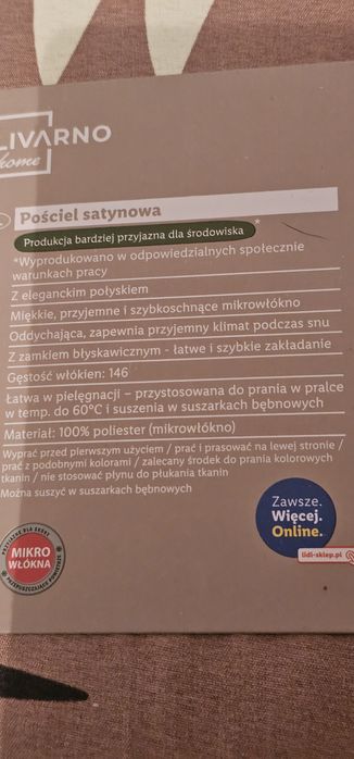 Nowa pościel satynowa poszwa i poszewka na poduszkę