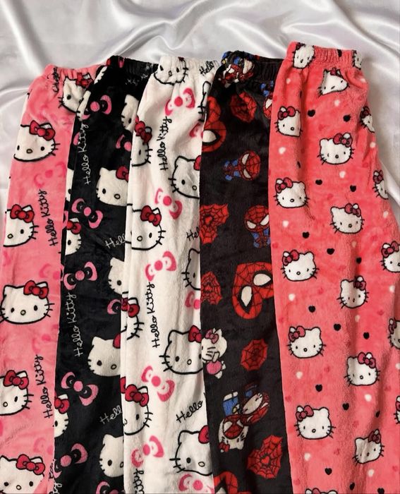 Плюшеві штани Hello Kitty, піжамні штани з Hello kitty, піжама