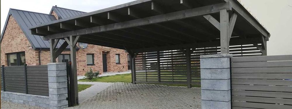 Garaż drewniany, wiata na samochód, car port