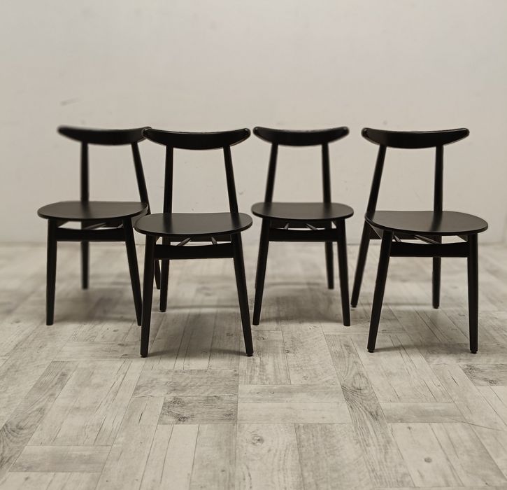 krzesło krzesła Finn A-1609 design duński drewniane komplet 4 sztuk