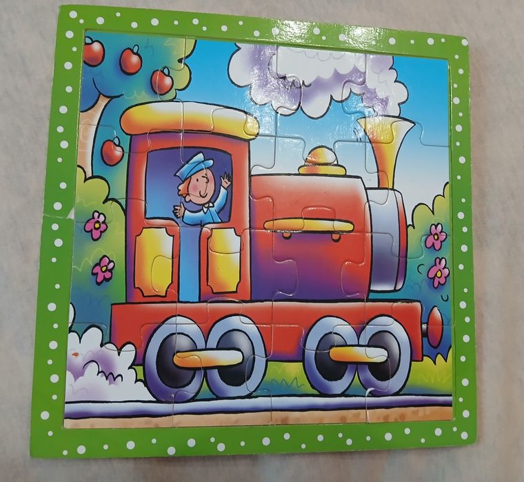 Пазли поїзд дерев'яні, 16шт, 1,5-3 роки