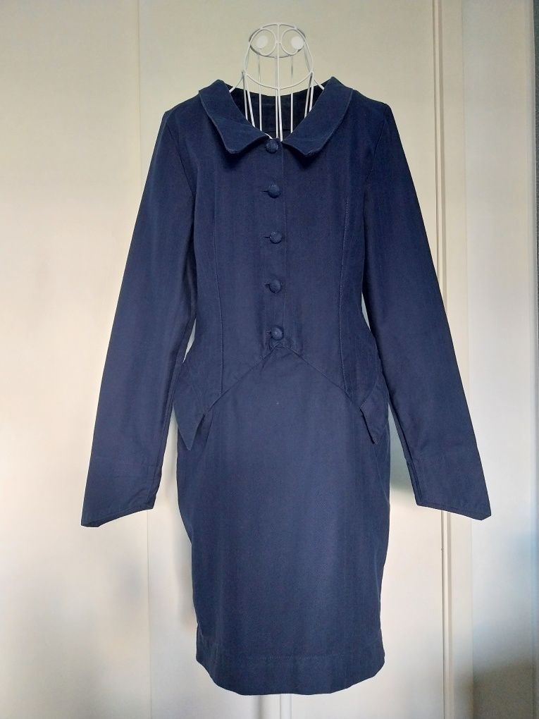 Vestido azul escuro | Vintage | Tamanho único
