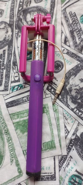 Селфі-палка фіолетово-рожева