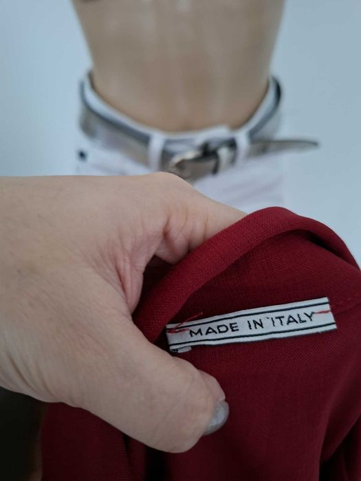 Bordowa włoska koszula plus size