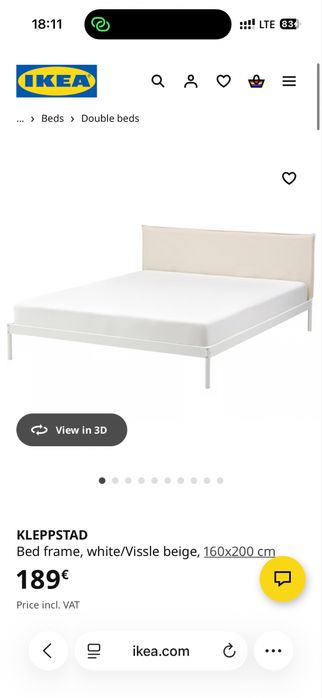 Bed frame Kleppstad ikea