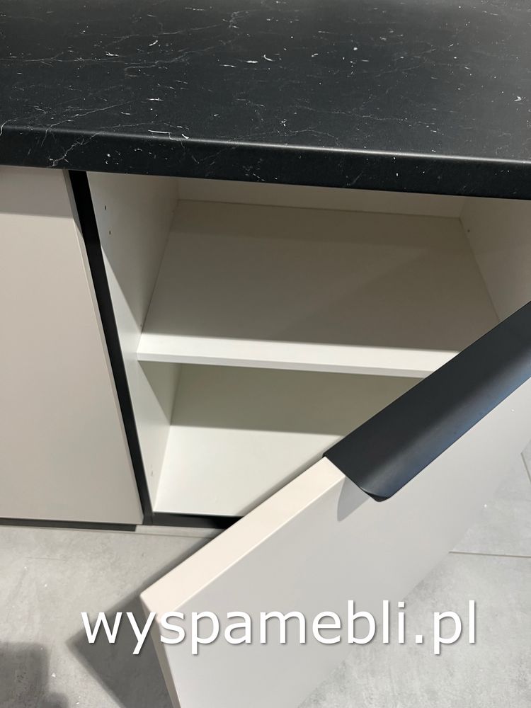 NOWA kuchnia 280+60 każdy wymiar kaszmir czarny meble kuchenne wyspa